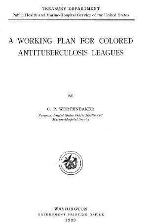 [Gutenberg 62116] • A Working Plan for Colored Antituberculosis Leagues